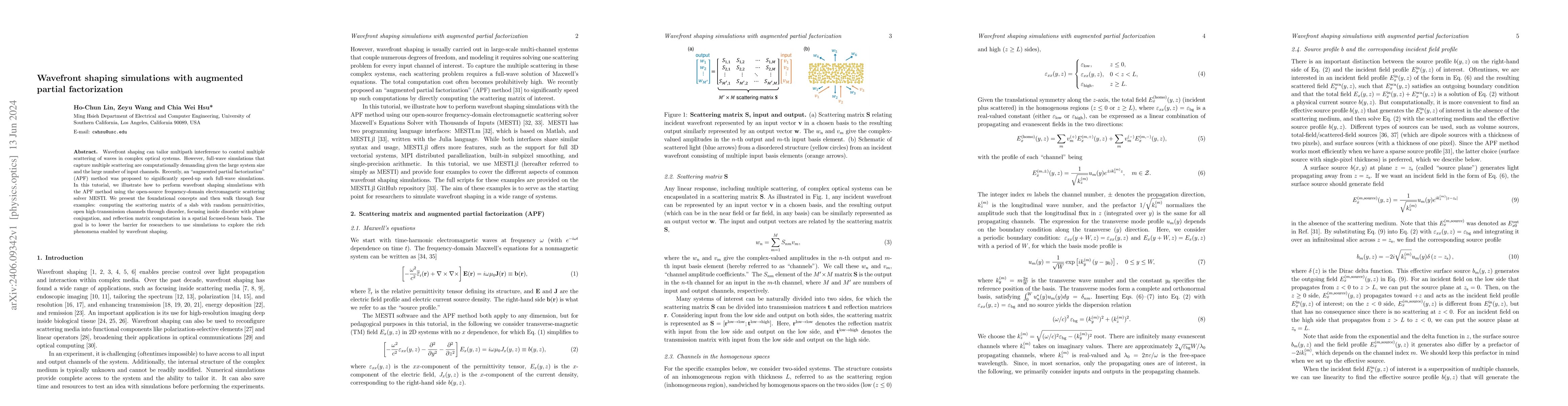 Thumbnail for Wavefront shaping simulations with augmented partial factorization