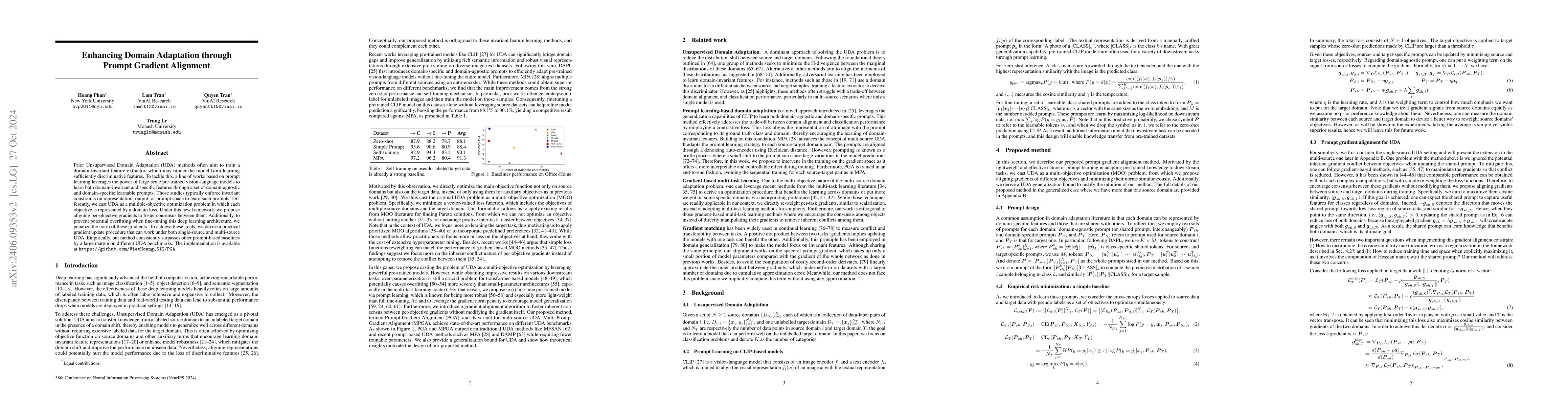Thumbnail for Enhancing Domain Adaptation through Prompt Gradient Alignment