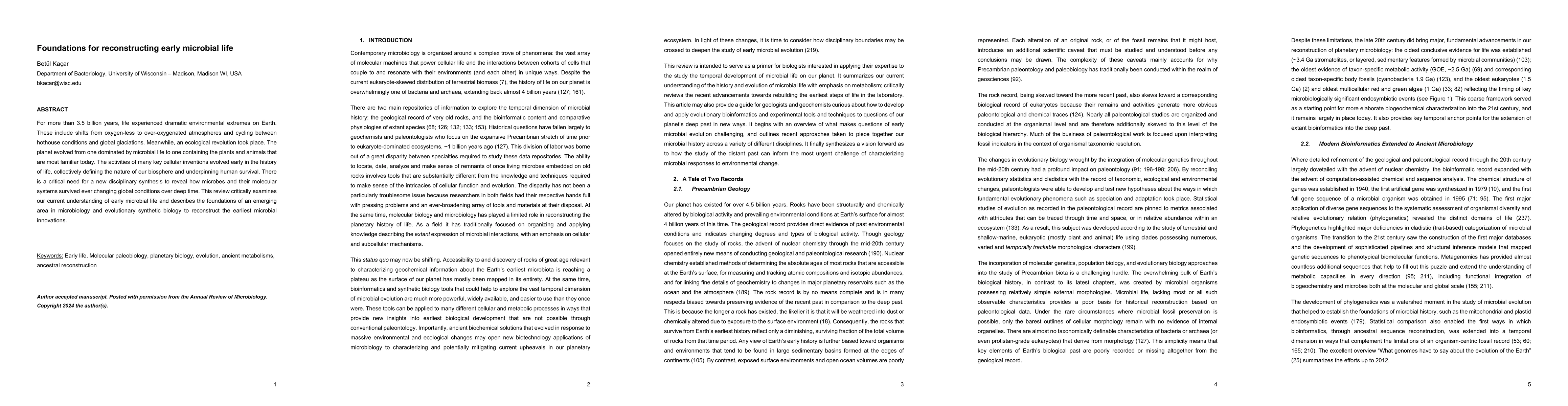 Thumbnail for Foundations for reconstructing early microbial life