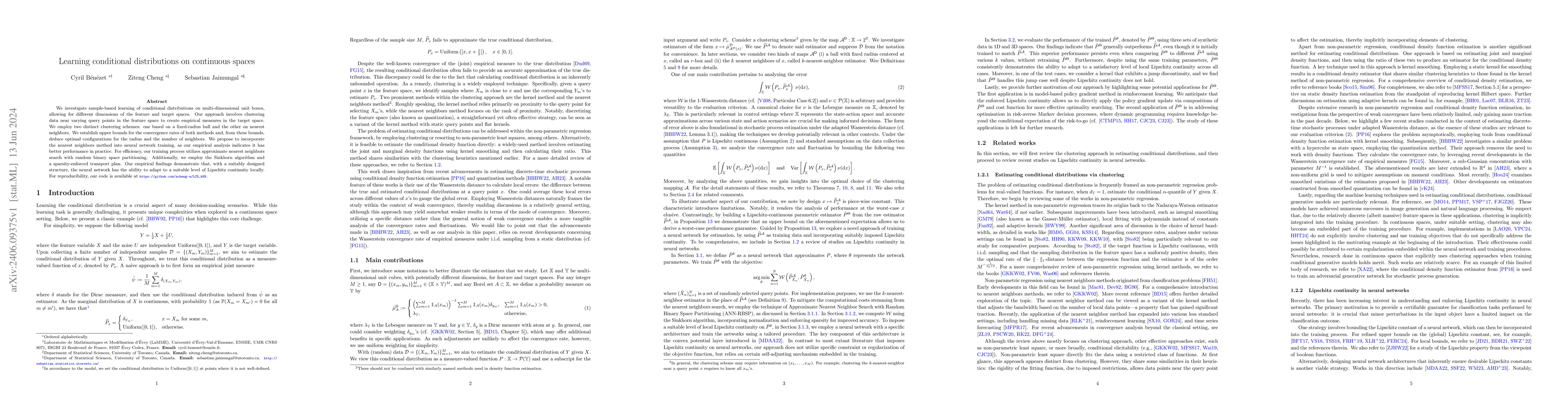 Thumbnail for Learning conditional distributions on continuous spaces