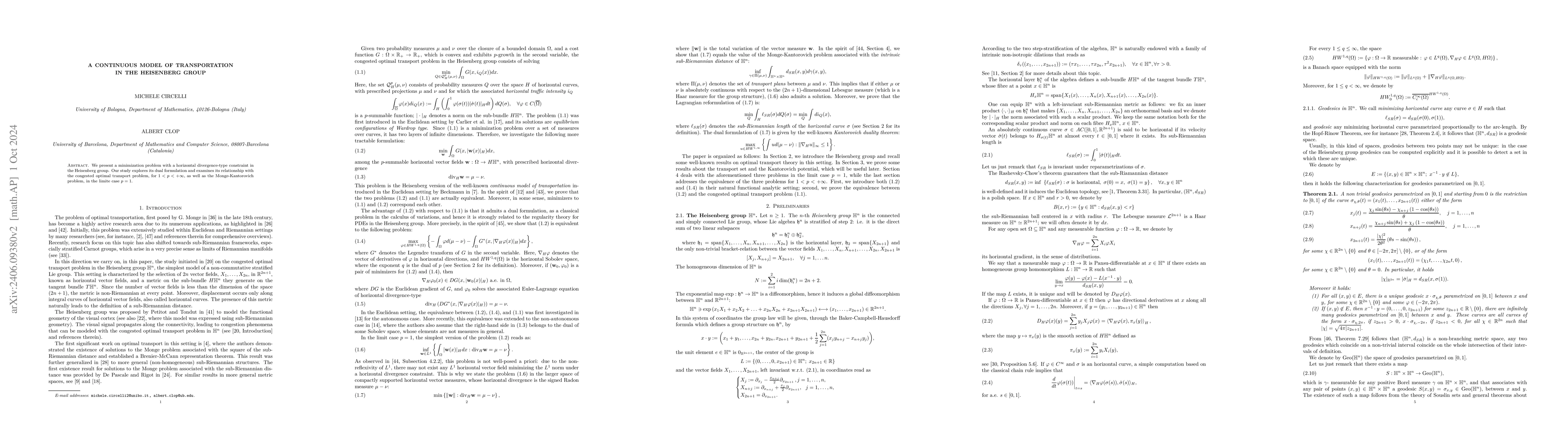 Thumbnail for A continuous model of transportation in the Heisenberg group