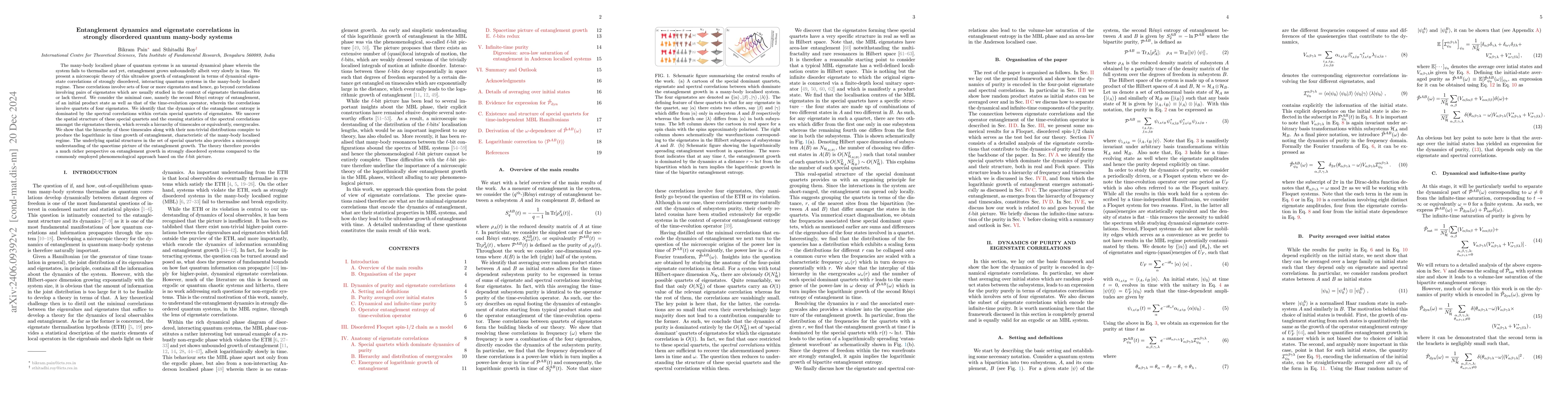 Thumbnail for Entanglement dynamics and eigenstate correlations in strongly disordered
  quantum many-body systems