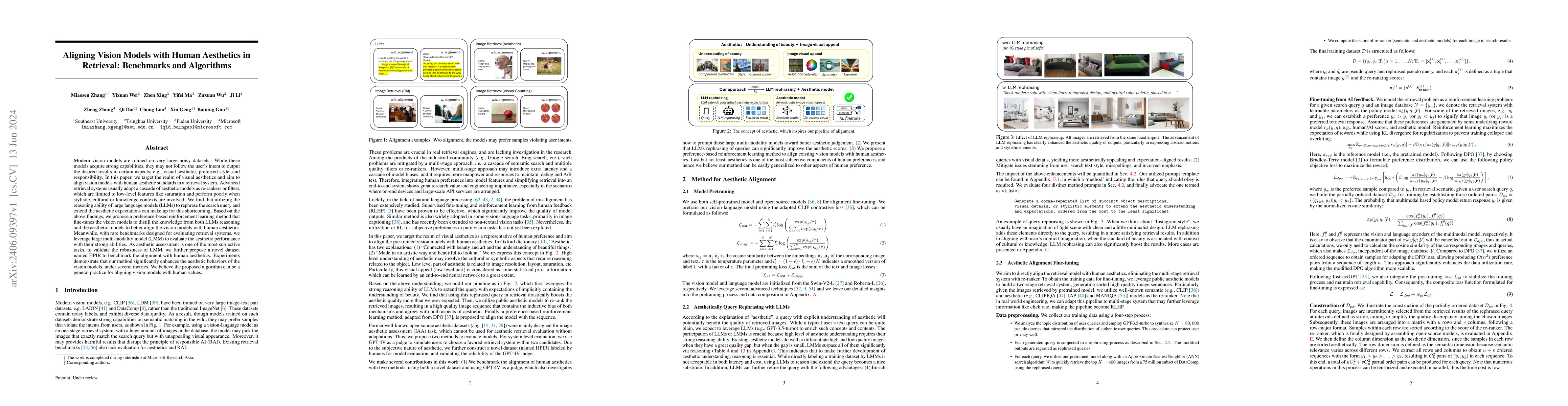 Thumbnail for Aligning Vision Models with Human Aesthetics in Retrieval: Benchmarks
  and Algorithms