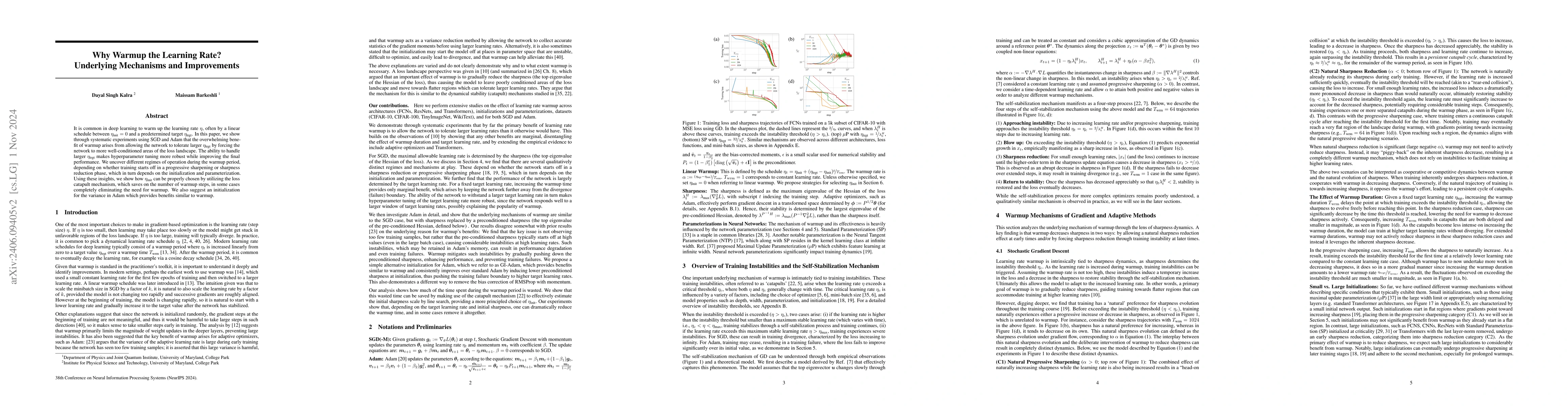 Thumbnail for Why Warmup the Learning Rate? Underlying Mechanisms and Improvements