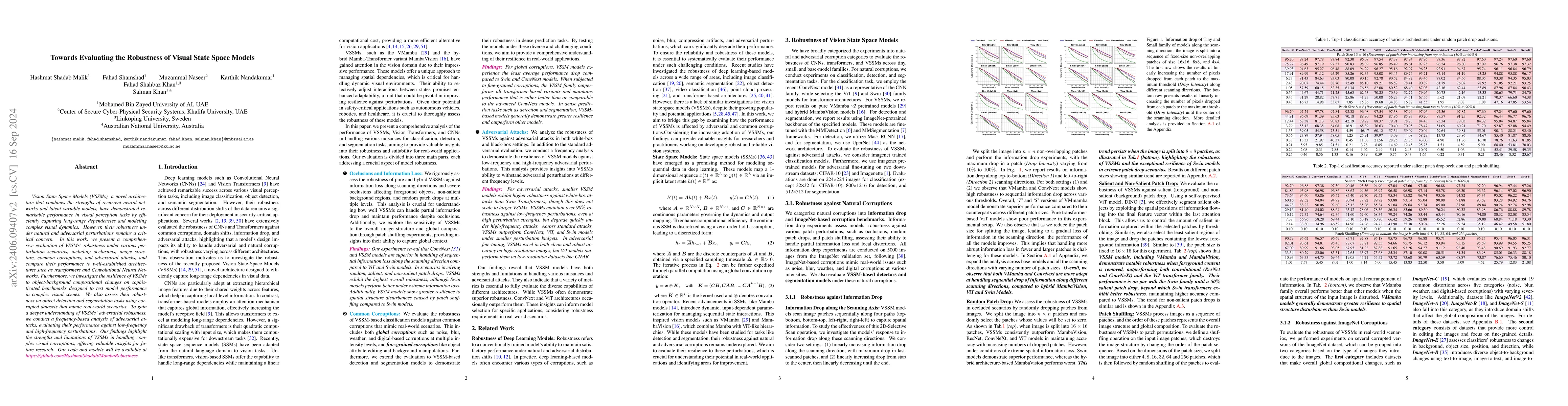 Thumbnail for Towards Evaluating the Robustness of Visual State Space Models