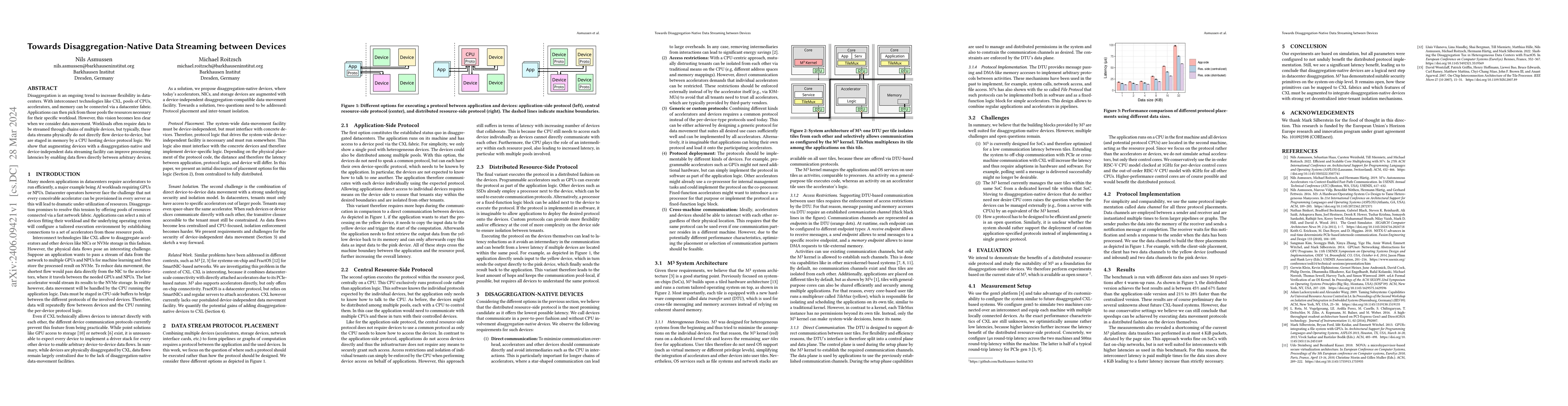 Thumbnail for Towards Disaggregation-Native Data Streaming between Devices