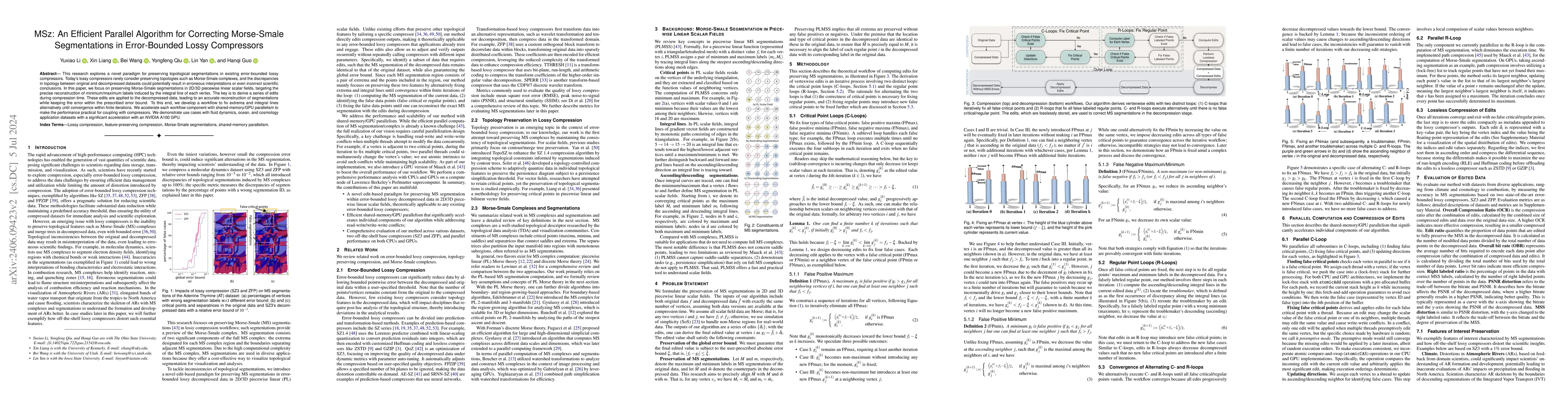 Thumbnail for MSz: An Efficient Parallel Algorithm for Correcting Morse-Smale
  Segmentations in Error-Bounded Lossy Compressors