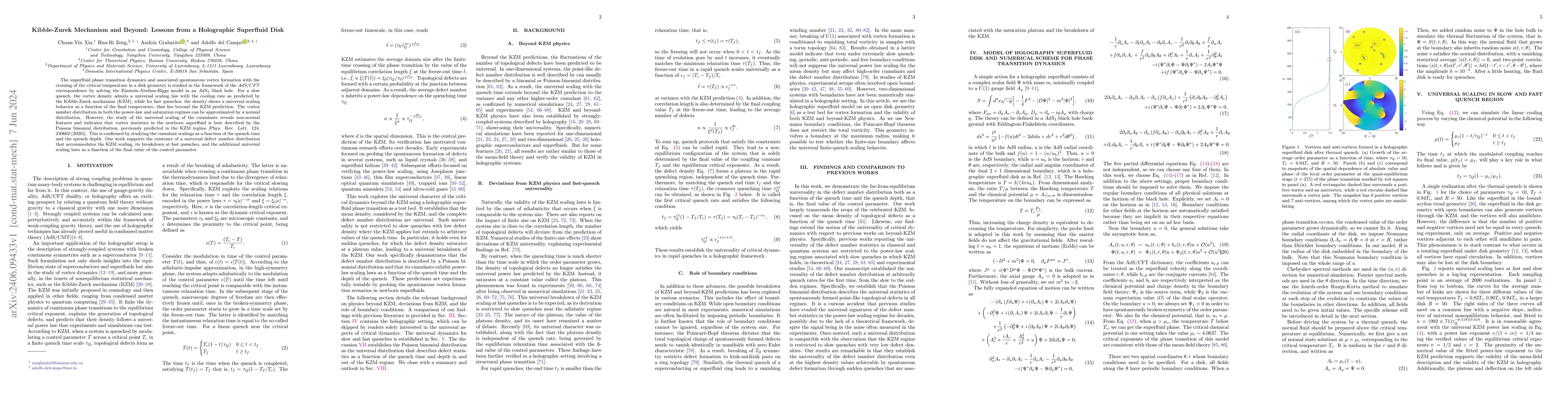 Thumbnail for Kibble-Zurek Mechanism and Beyond: Lessons from a Holographic Superfluid
  Disk