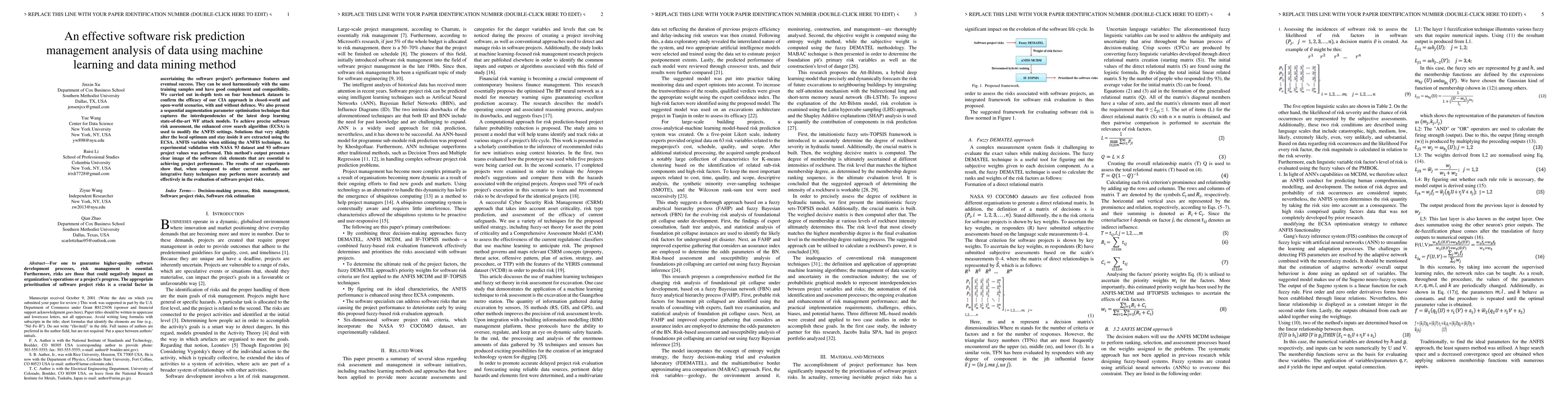Thumbnail for An Effective Software Risk Prediction Management Analysis of Data Using
  Machine Learning and Data Mining Method