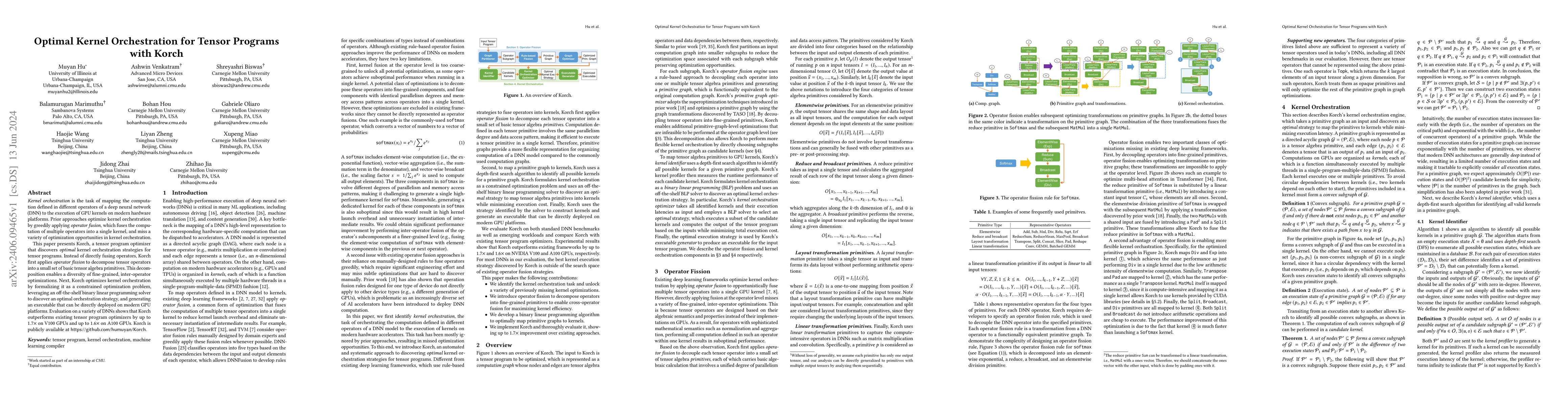 Thumbnail for Optimal Kernel Orchestration for Tensor Programs with Korch