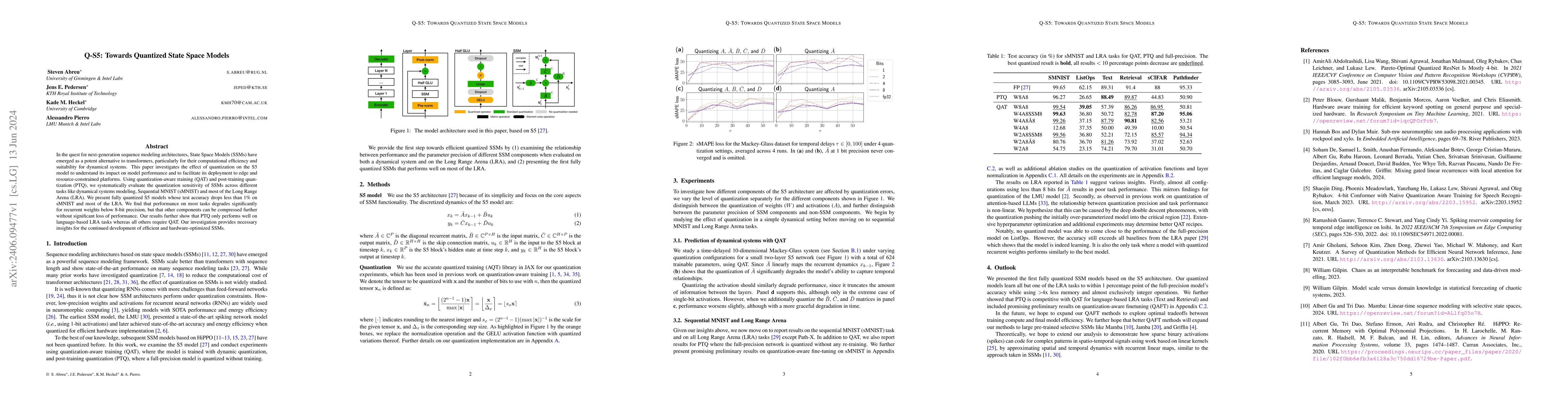 Thumbnail for Q-S5: Towards Quantized State Space Models
