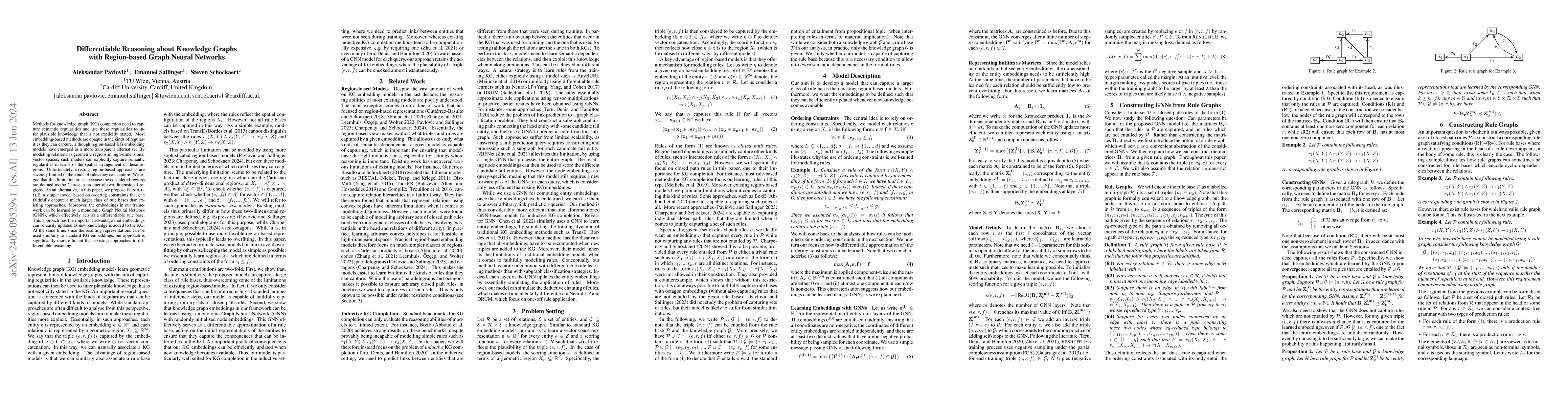Thumbnail for Differentiable Reasoning about Knowledge Graphs with Region-based Graph
  Neural Networks