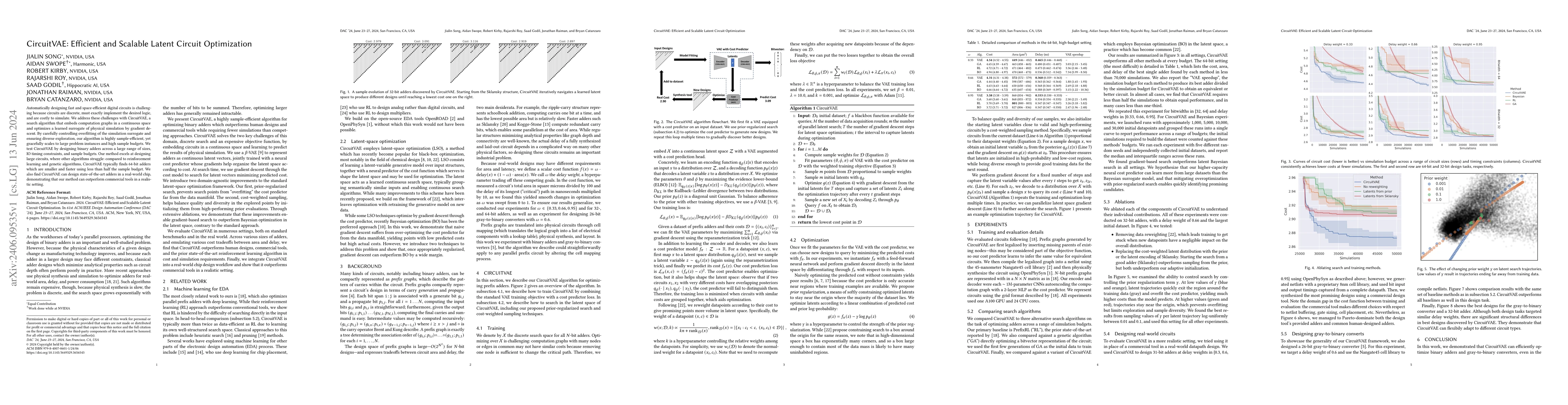 Thumbnail for CircuitVAE: Efficient and Scalable Latent Circuit Optimization