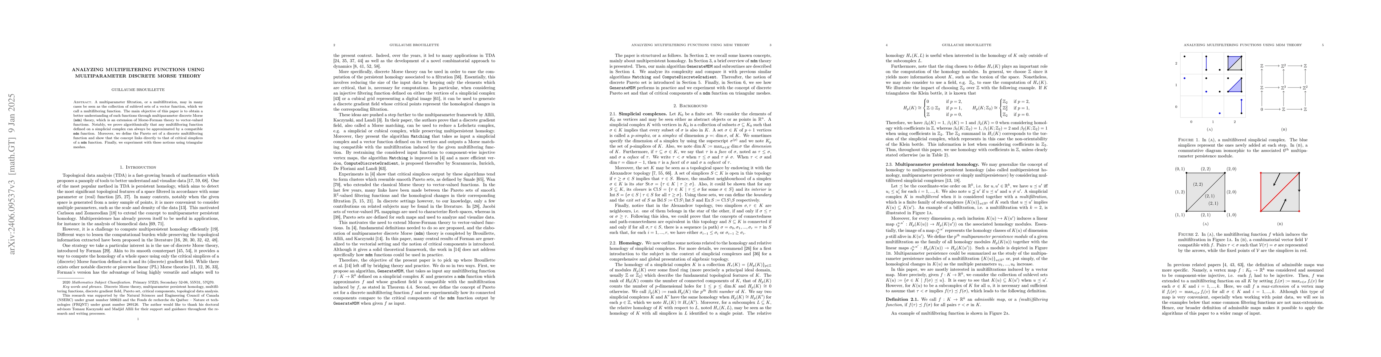 Thumbnail for Analyzing Multifiltering Functions Using Multiparameter Discrete Morse
  Theory