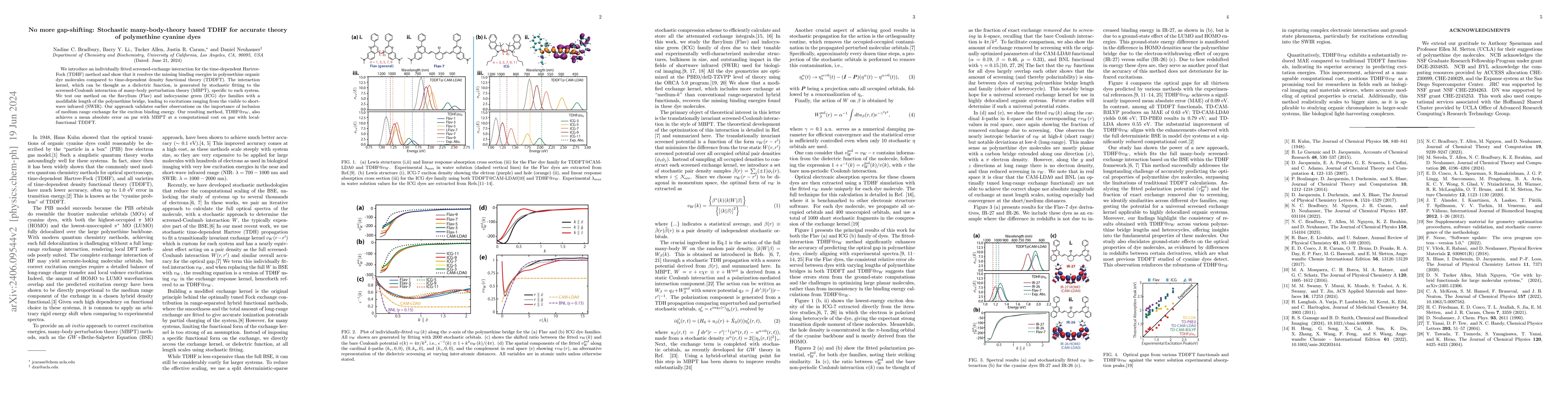 Thumbnail for No more gap-shifting: Stochastic many-body-theory based TDHF for
  accurate theory of polymethine cyanine dyes