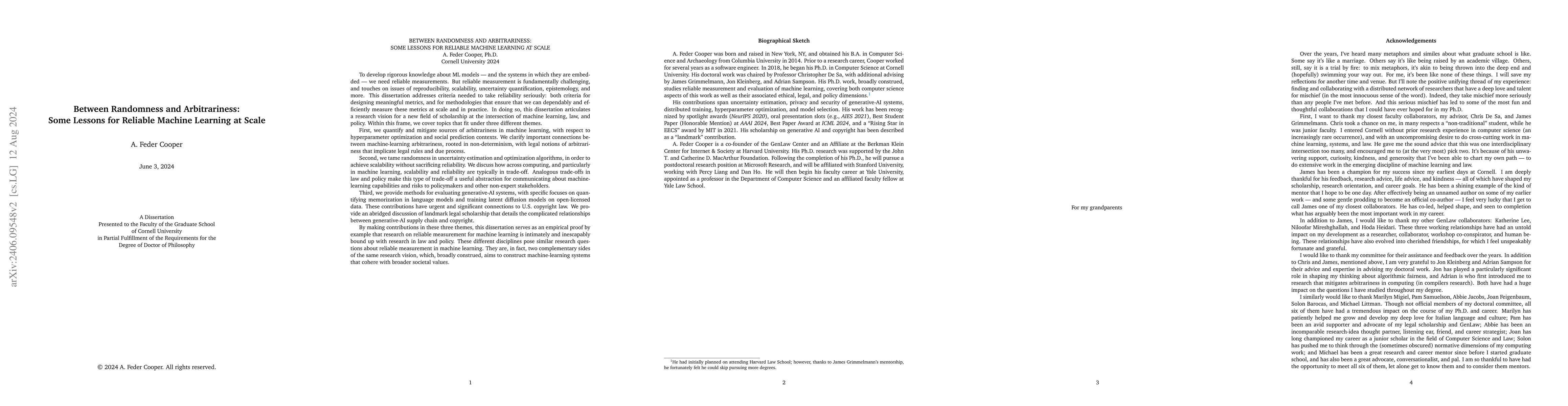 Thumbnail for Between Randomness and Arbitrariness: Some Lessons for Reliable Machine
  Learning at Scale