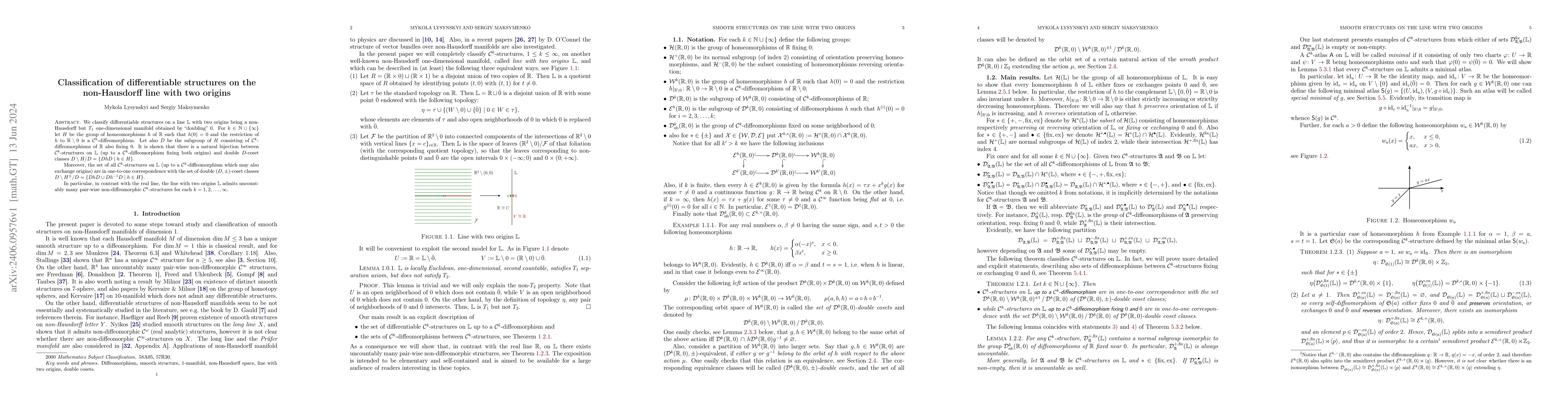 Thumbnail for Classification of differentiable structures on the non-Hausdorff line
  with two origins