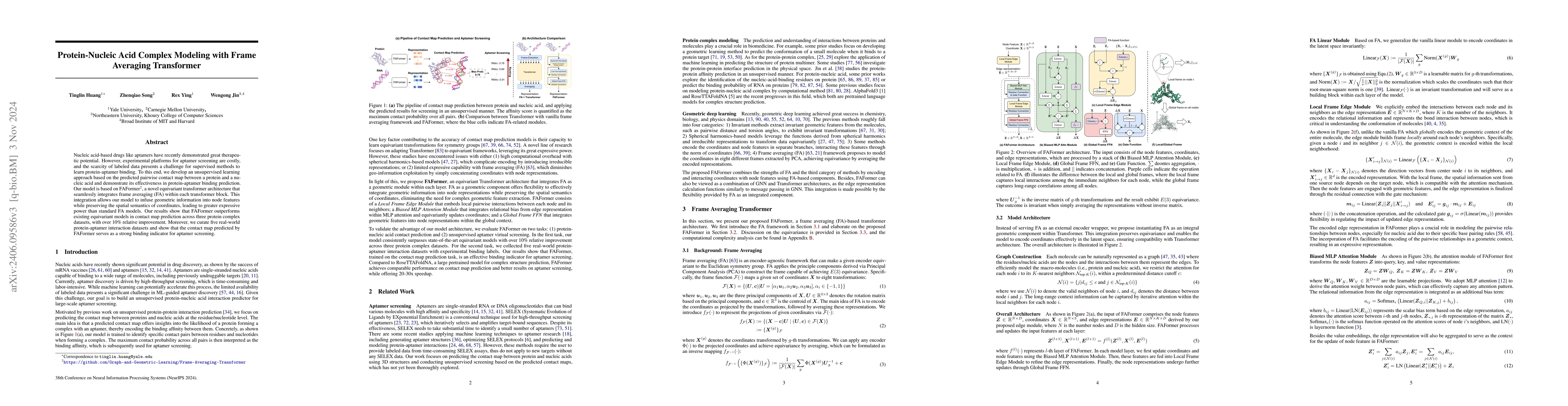Thumbnail for Protein-Nucleic Acid Complex Modeling with Frame Averaging Transformer