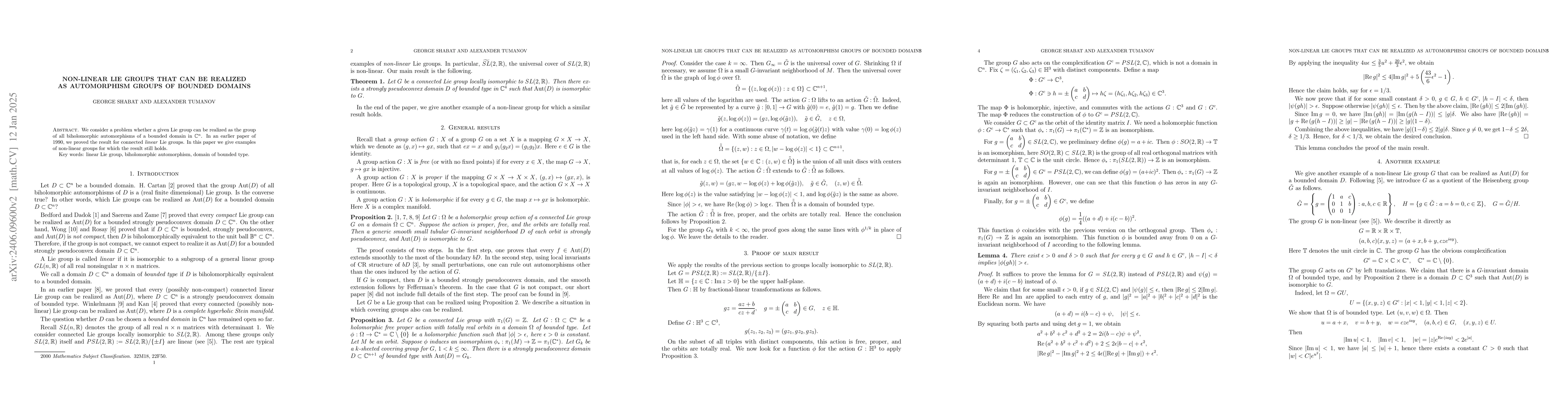Thumbnail for Realizing Lie groups as automorphism groups of bounded domains