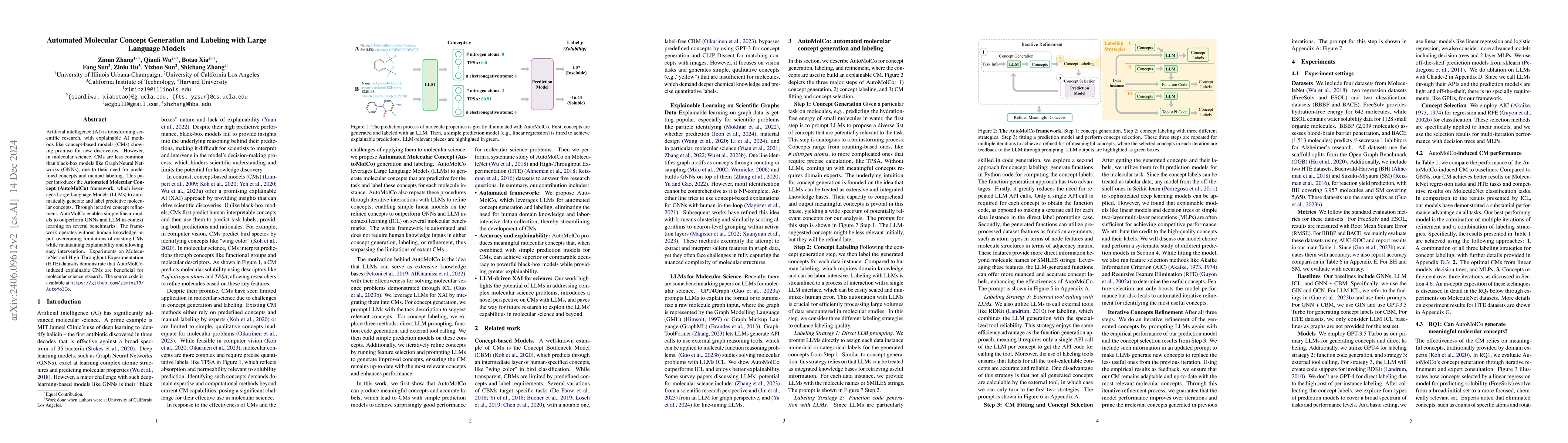 Thumbnail for Automated Molecular Concept Generation and Labeling with Large Language
  Models