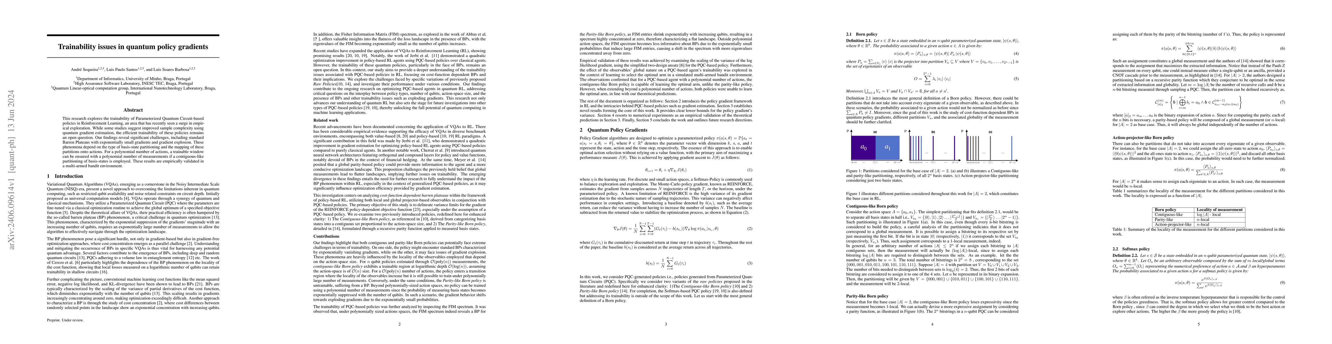 Thumbnail for Trainability issues in quantum policy gradients