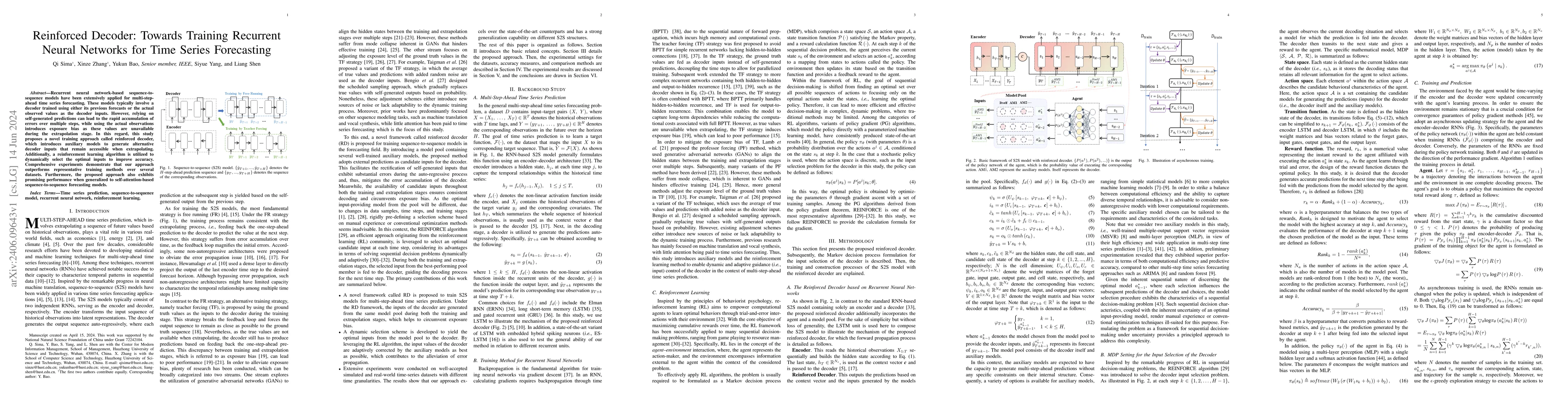 Thumbnail for Reinforced Decoder: Towards Training Recurrent Neural Networks for Time
  Series Forecasting