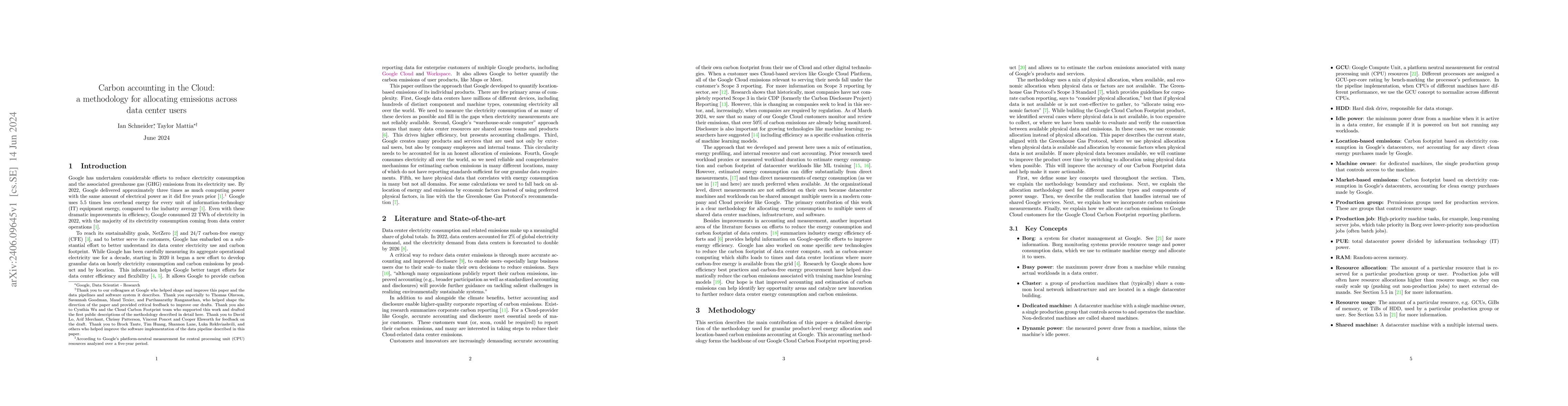 Thumbnail for Carbon accounting in the Cloud: a methodology for allocating emissions
  across data center users
