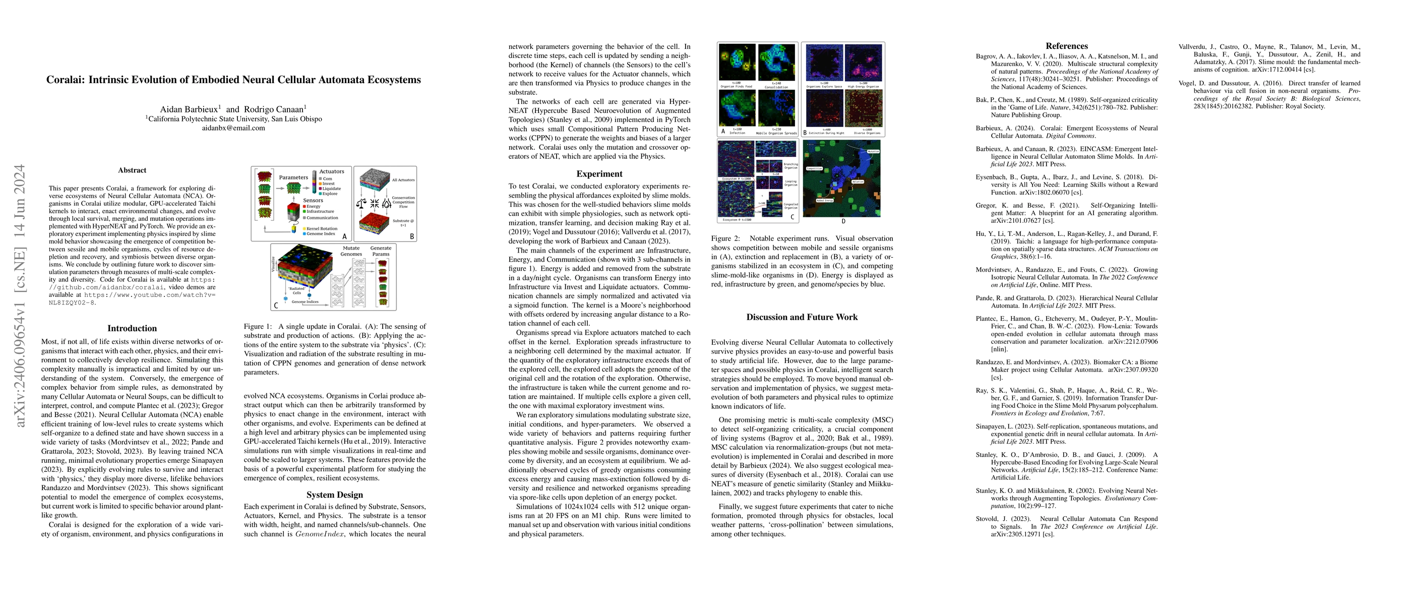 Thumbnail for Coralai: Intrinsic Evolution of Embodied Neural Cellular Automata
  Ecosystems