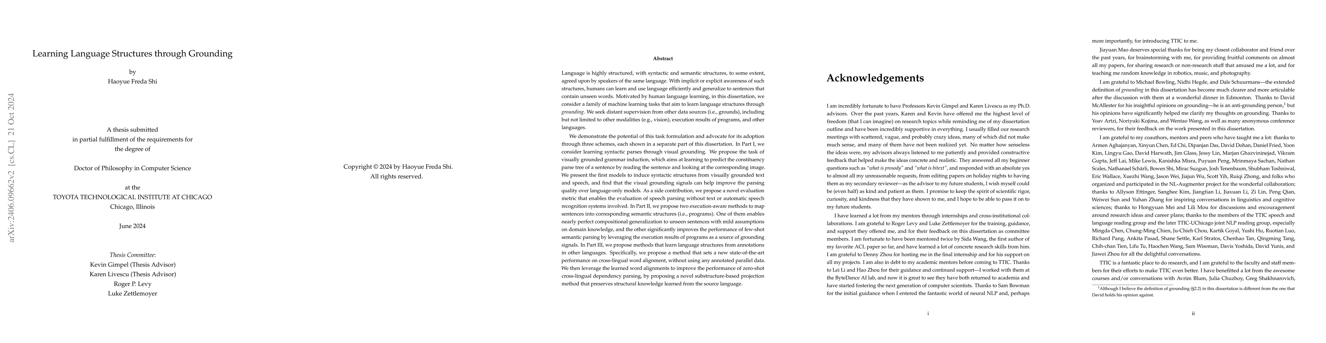 Thumbnail for Learning Language Structures through Grounding