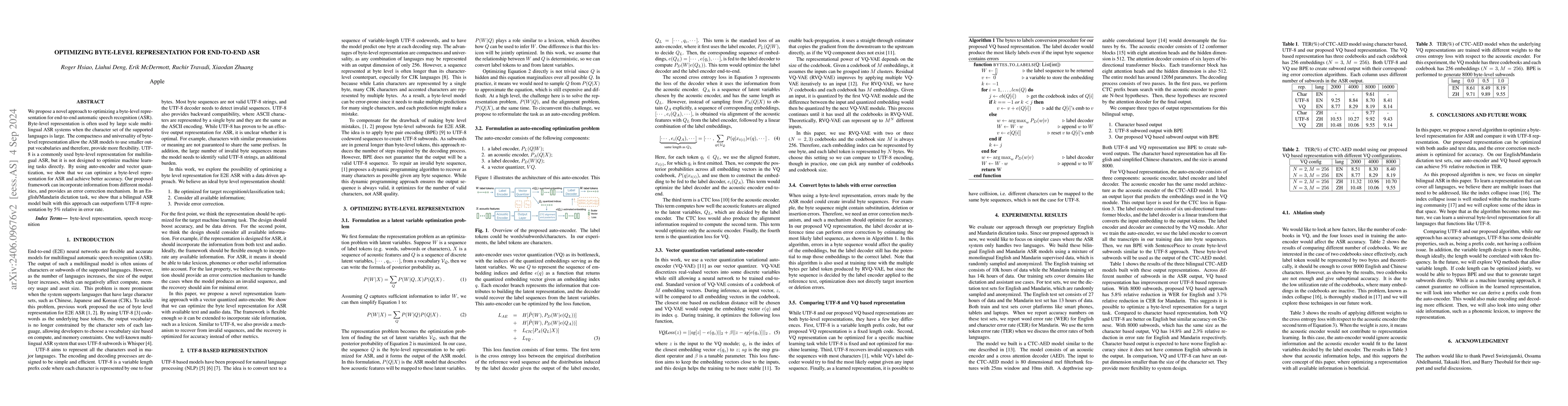 Thumbnail for Optimizing Byte-level Representation for End-to-end ASR