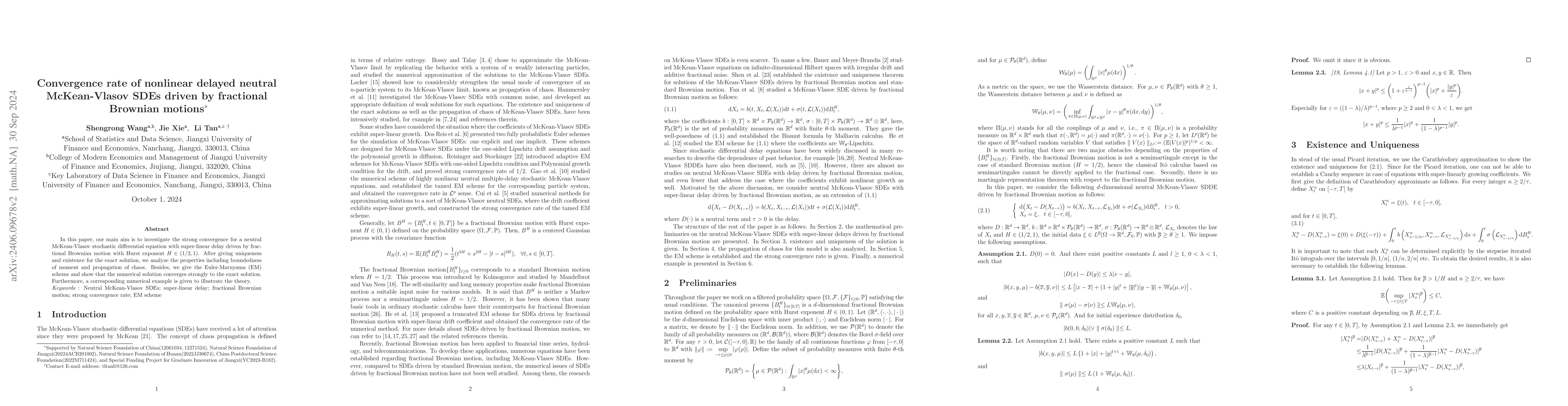 Thumbnail for Convergence rate of nonlinear delayed McKean-Vlasov SDEs driven by
  fractional Brownian motions