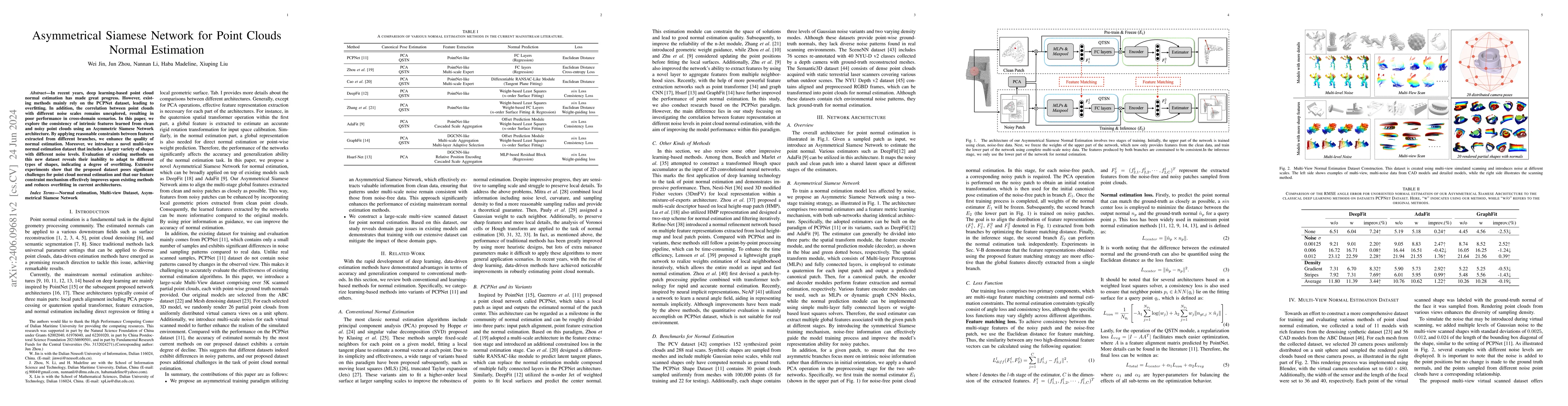 Thumbnail for Asymmetrical Siamese Network for Point Clouds Normal Estimation