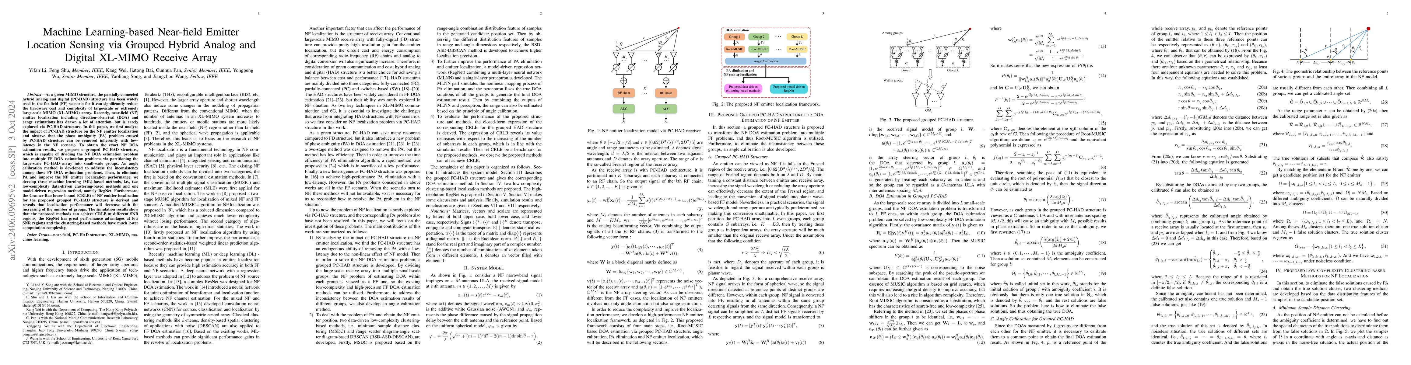 Thumbnail for Machine learning-based Near-field Emitter Localization via Grouped
  Hybrid Analog and Digital Massive MIMO Receive Array