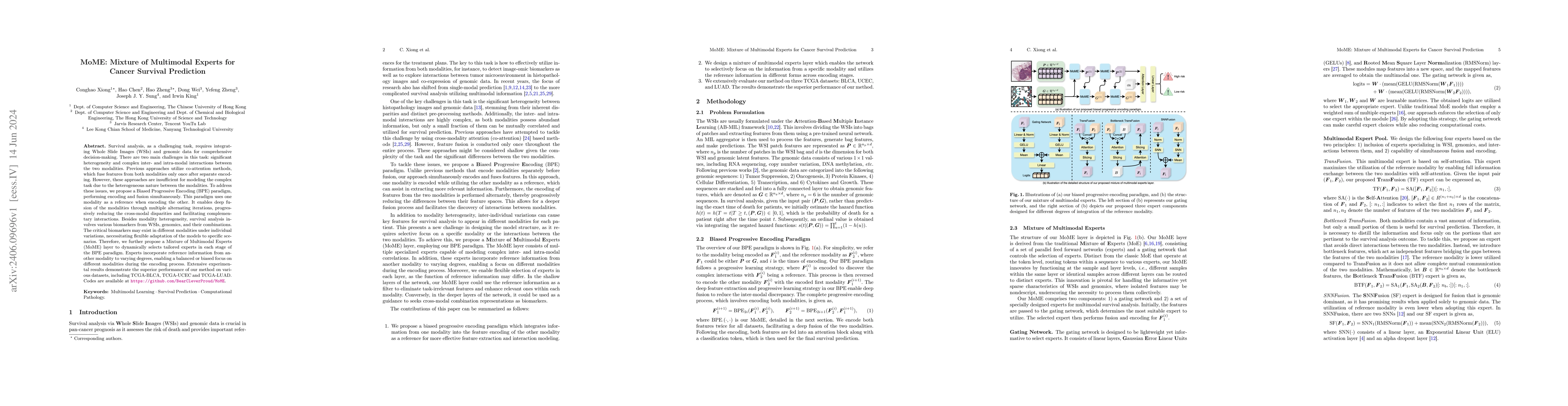 Thumbnail for MoME: Mixture of Multimodal Experts for Cancer Survival Prediction