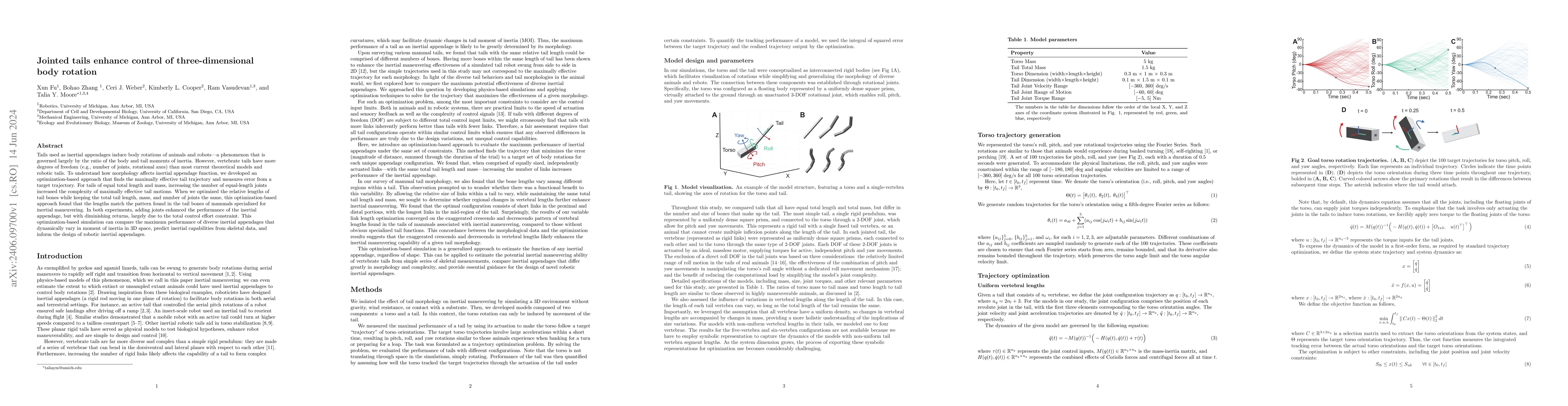 Thumbnail for Jointed Tails Enhance Control of Three-dimensional Body Rotation