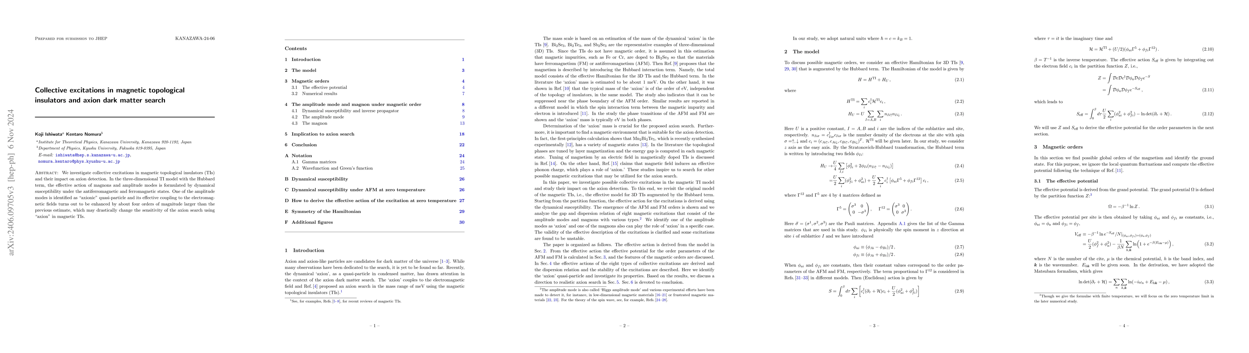 Thumbnail for Collective excitations in magnetic topological insulators and axion dark
  matter search