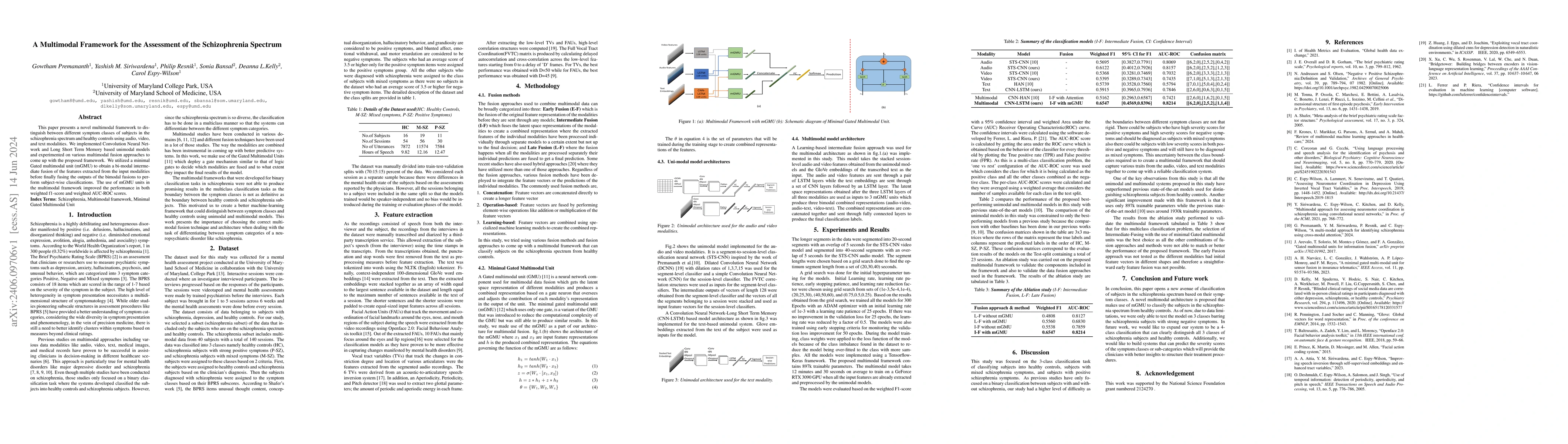 Thumbnail for A Multimodal Framework for the Assessment of the Schizophrenia Spectrum