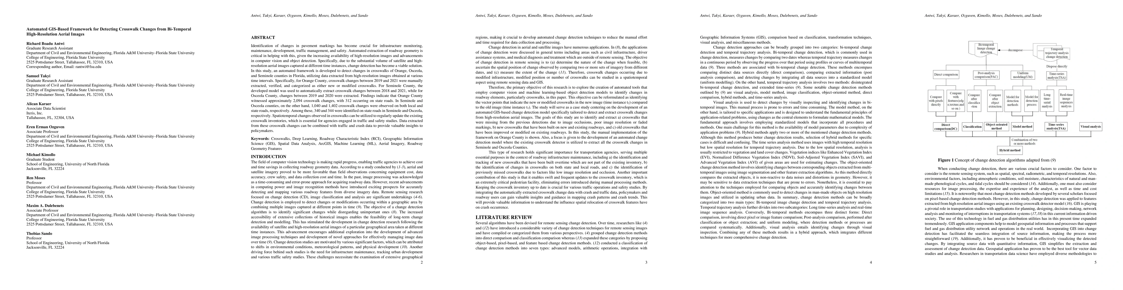 Thumbnail for Automated GIS-Based Framework for Detecting Crosswalk Changes from
  Bi-Temporal High-Resolution Aerial Images