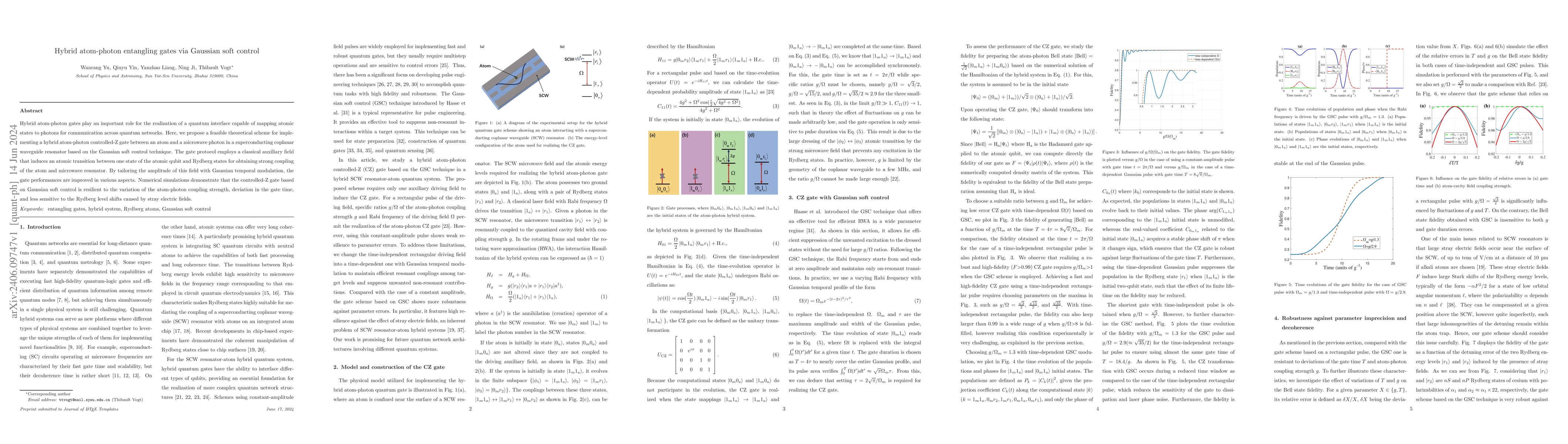 Thumbnail for Hybrid atom-photon entangling gates via Gaussian soft control