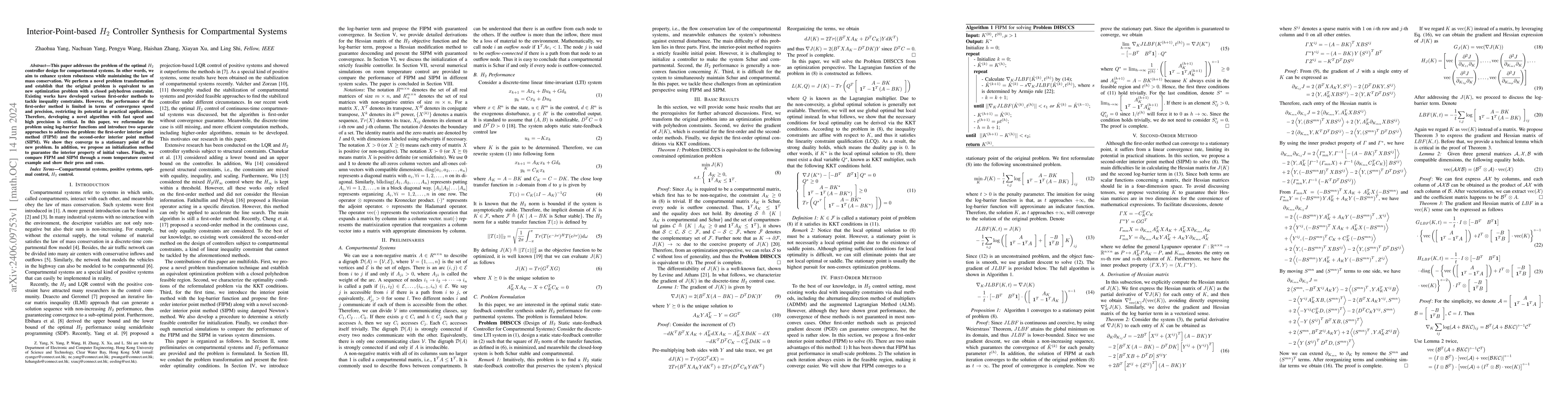 Thumbnail for Interior-Point-based H2 Controller Synthesis for Compartmental Systems