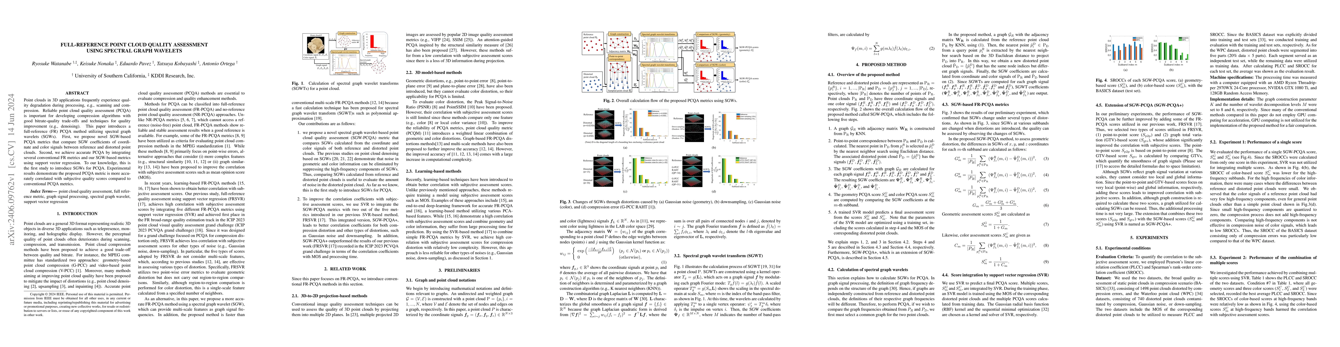 Thumbnail for Full-reference Point Cloud Quality Assessment Using Spectral Graph
  Wavelets