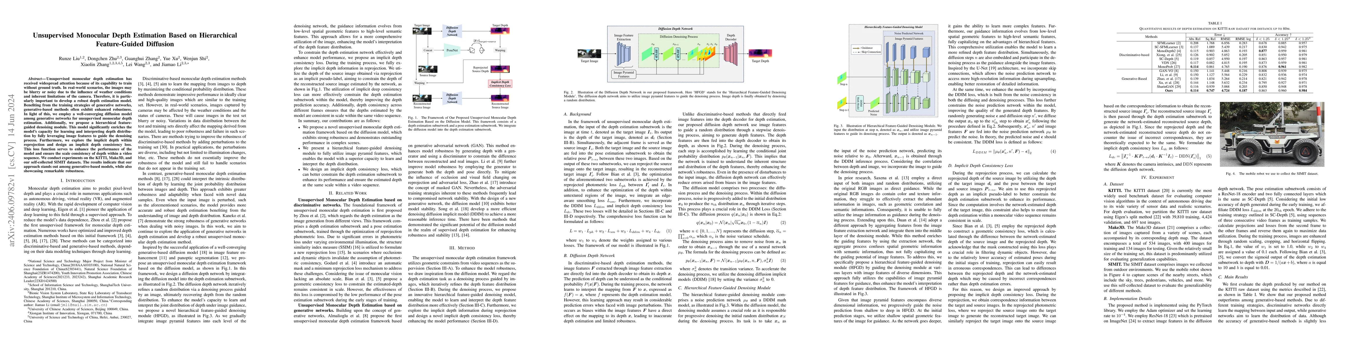 Thumbnail for Unsupervised Monocular Depth Estimation Based on Hierarchical
  Feature-Guided Diffusion