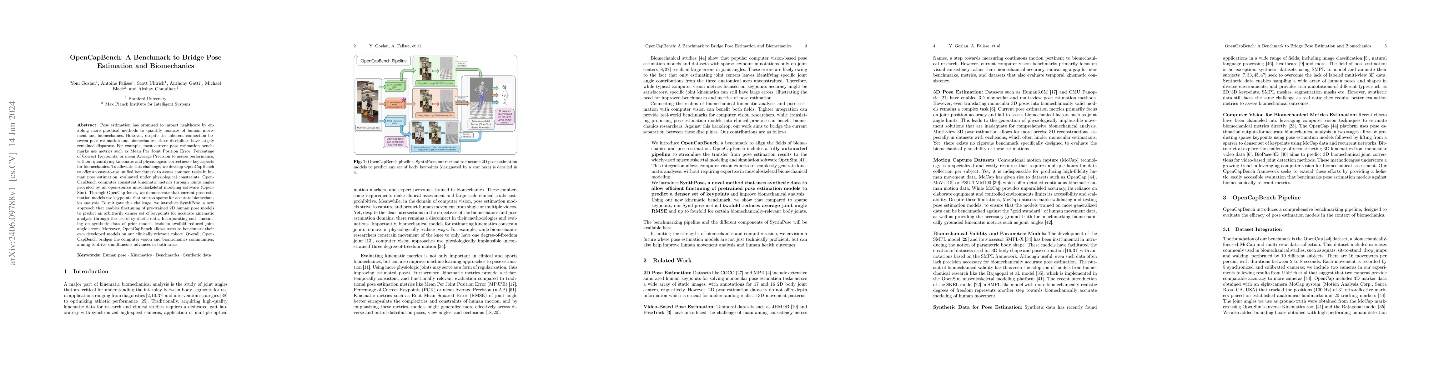 Thumbnail for OpenCapBench: A Benchmark to Bridge Pose Estimation and Biomechanics