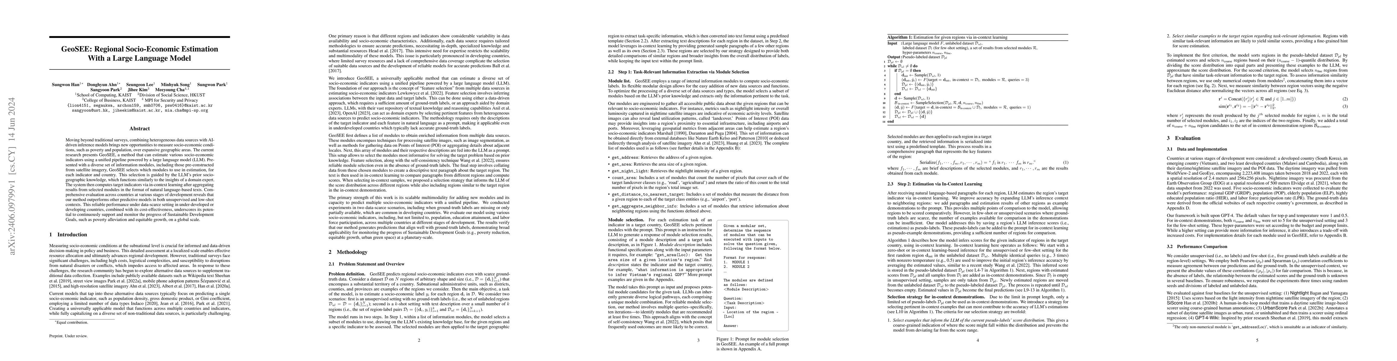 Thumbnail for GeoSEE: Regional Socio-Economic Estimation With a Large Language Model
