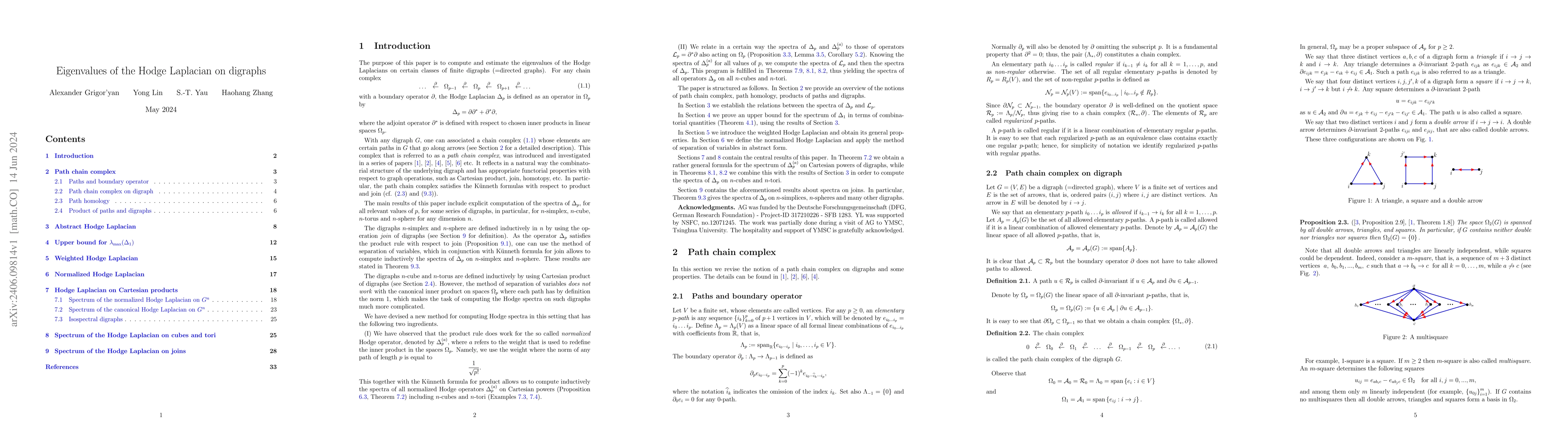 Thumbnail for Eigenvalues of the Hodge Laplacian on digraphs