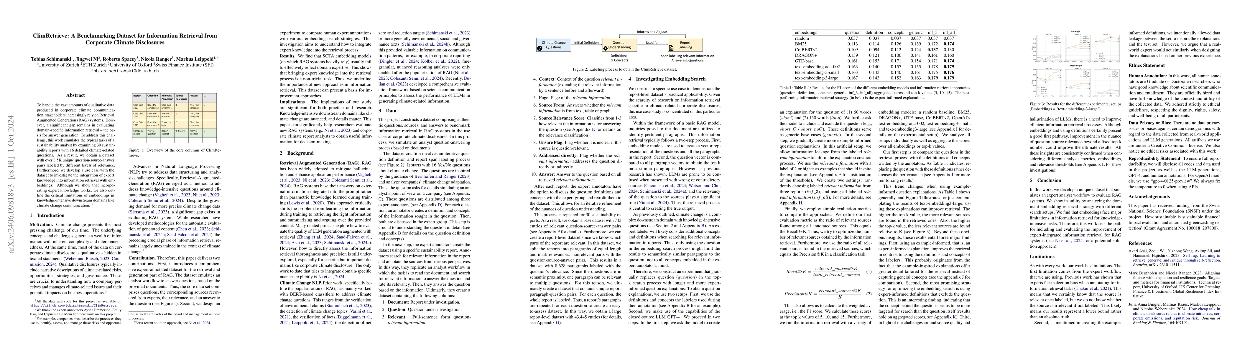 Thumbnail for ClimRetrieve: A Benchmarking Dataset for Information Retrieval from
  Corporate Climate Disclosures
