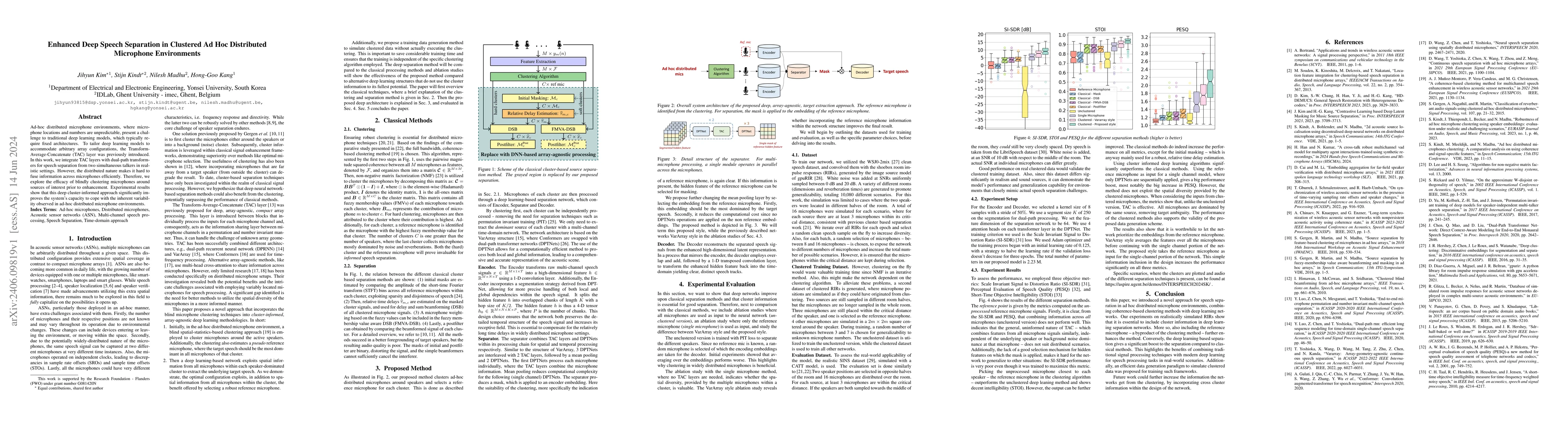 Thumbnail for Enhanced Deep Speech Separation in Clustered Ad Hoc Distributed
  Microphone Environments
