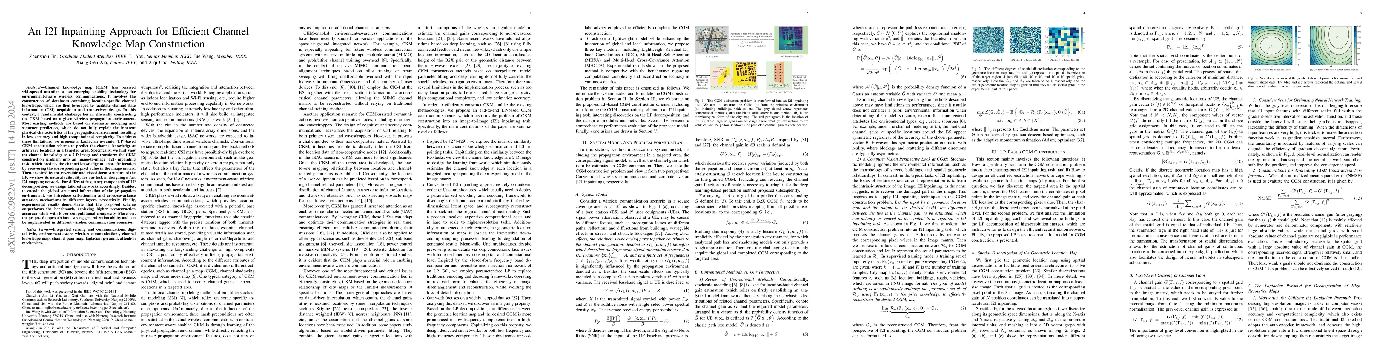 Thumbnail for An I2I Inpainting Approach for Efficient Channel Knowledge Map
  Construction