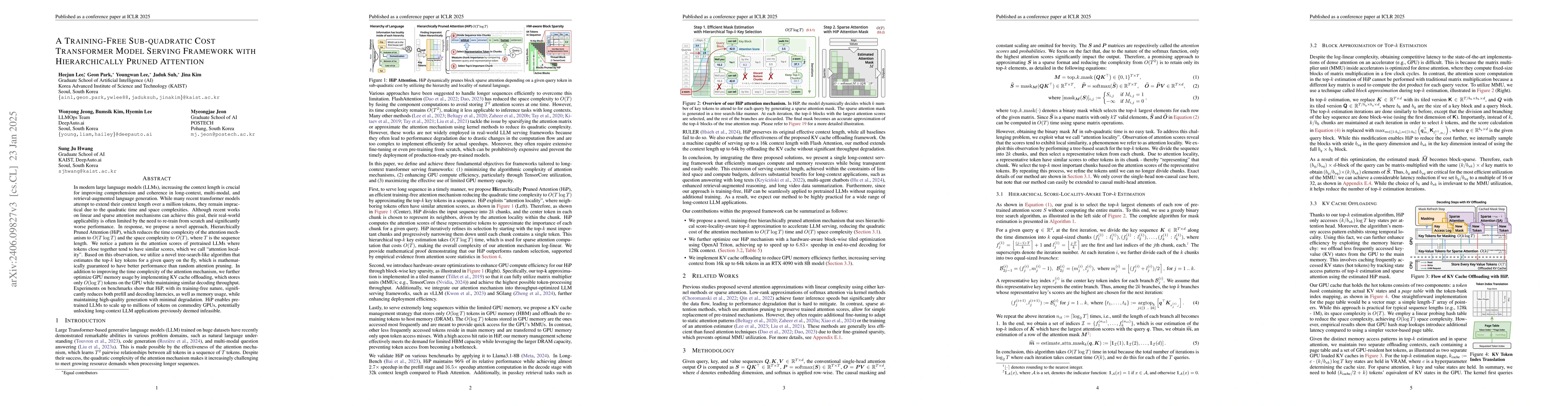 Thumbnail for HiP Attention: Sparse Sub-Quadratic Attention with Hierarchical
  Attention Pruning
