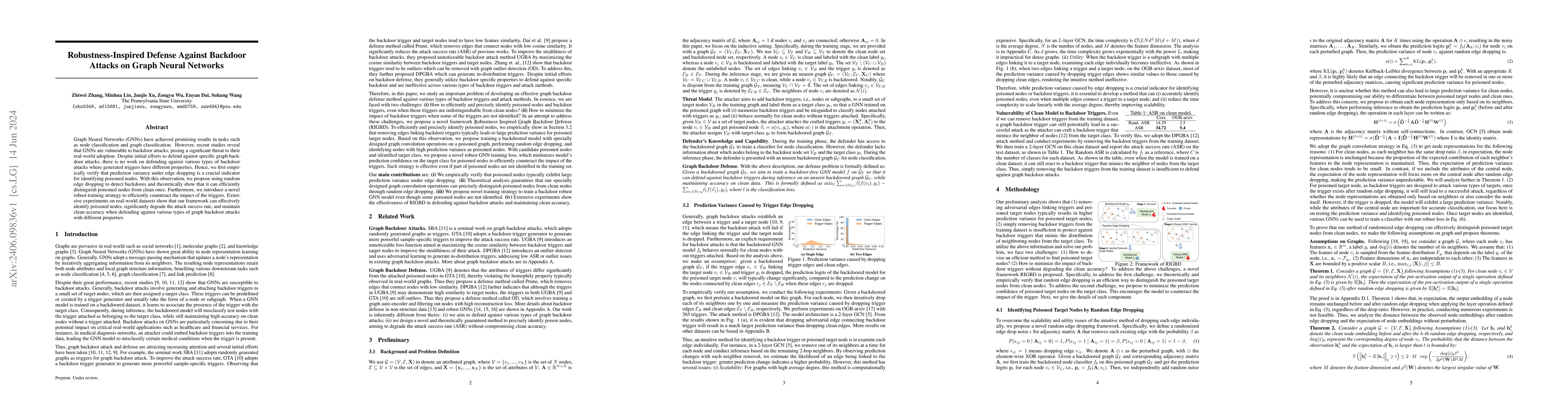 Thumbnail for Robustness-Inspired Defense Against Backdoor Attacks on Graph Neural
  Networks
